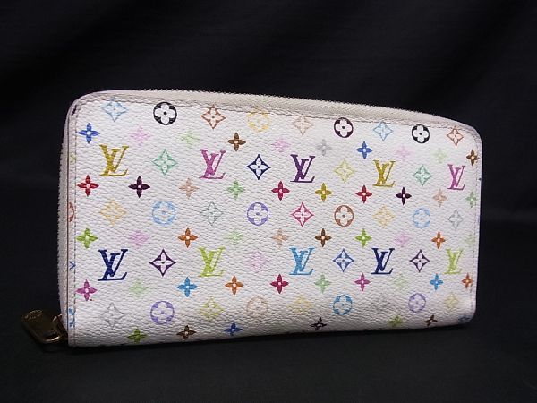 1円 LOUIS VUITTON ルイヴィトン M60241 モノグラムマルチカラー ジッピーウォレット ラウンドファスナー 長財布 アイボリー系 AV4393_画像1