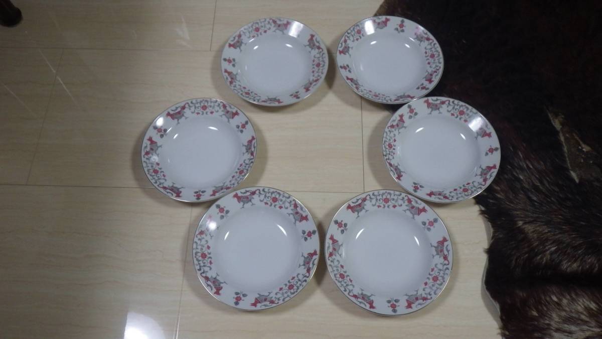 ソーサー６点セット 80s maruka china 皿 昭和レトロ ビンテージ vintage マルカチャイナ old オールド 食器 カレー皿 まとめ売り