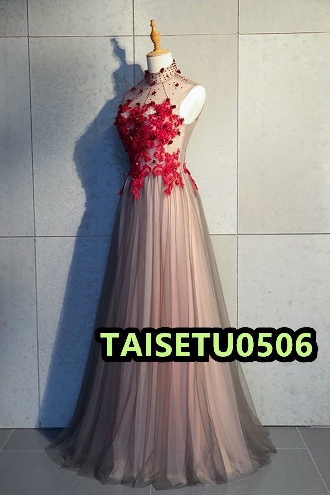 新品　　カラードレス　ロングドレス　ワインレッド　　二次会　お色直し　パーティ　ステージ　演奏会　卒業式　 Evening dress DJ442_画像3