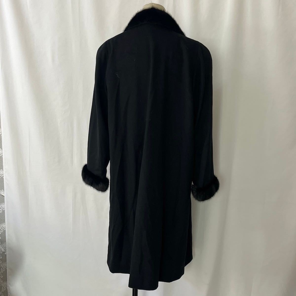 Emchariot エリファーロング丈コート　カシミヤ　ミンクコートsize M ロングコート 毛皮 ミンク　cashmere_画像5