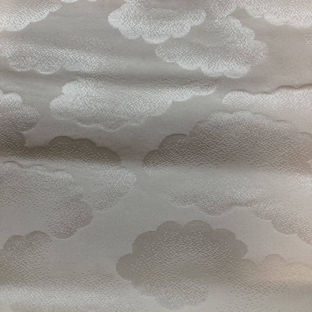 正絹　ホワイトガード　長襦袢　反物　生地　白　雲織柄_画像2