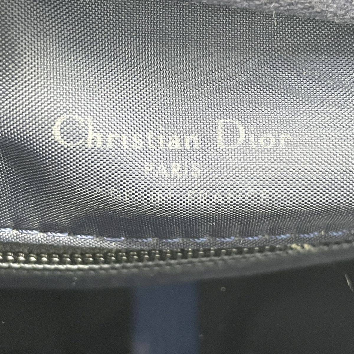 1円 良品 Christian Dior クリスチャンディオール ナッパレザー ショルダーバッグ フリンジ CDロゴ ゴールド金具_画像9
