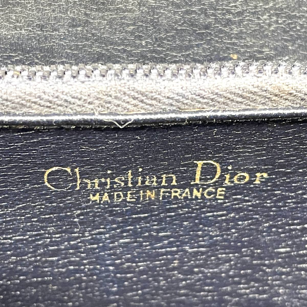 1円 Christian Dior クリスチャンディオール トロッター ネイビー 2way ショルダーバッグ CDロゴ ゴールド金具_画像9