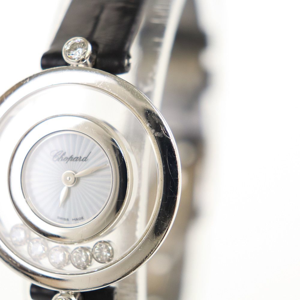 代引き不可 ショパール Chopard レディース腕時計 ハッピーダイヤモンド 645014 シルバー文字盤 ホワイトゴールド クオーツ 中古AB 275306_画像7