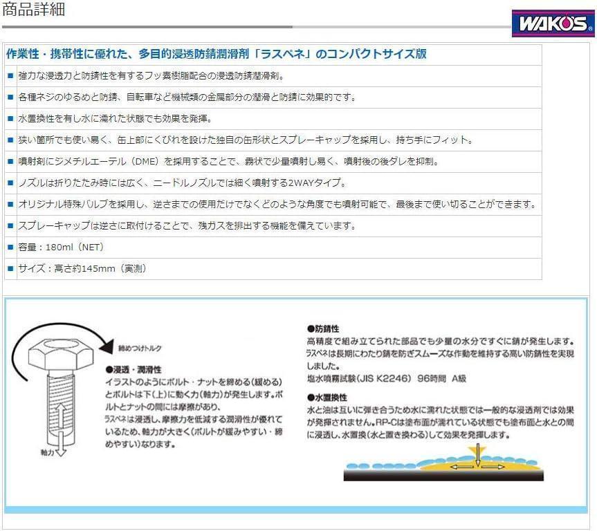 ワコーズ　A123　ラスペネ・ミニ 180ml【新品・未開封】_画像5