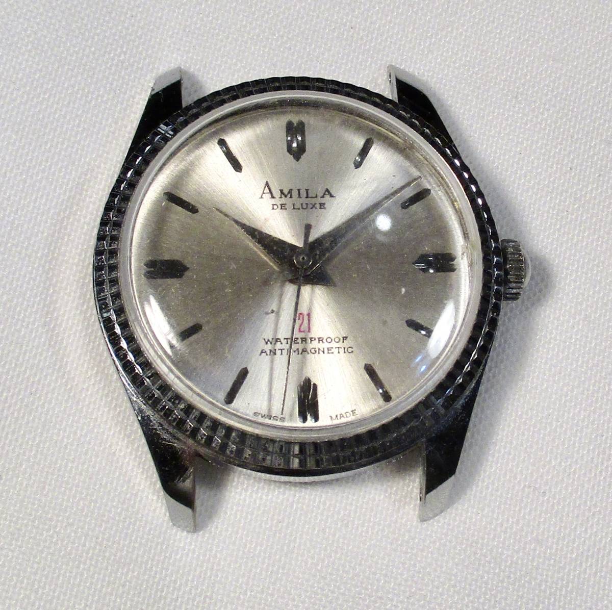 ☆ AMILA 紳士用腕時計　ステンレスケース　1960年代　スイス製