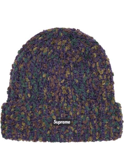 新品 即完売『SUPREME』23A/W Chenille Beanie シュプリーム ビーニー ストリートニット帽 ダークパープル_画像1