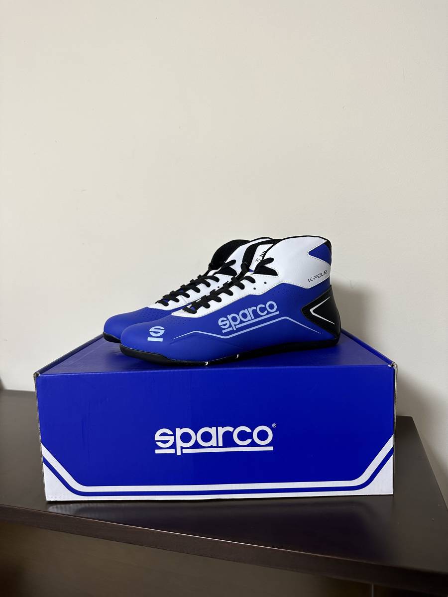 新品 SPARCO スパルコ カートシューズ K-POLE Kポール 　レーシングシューズ ブルー/ホワイト 39サイズ24.5cm_画像2