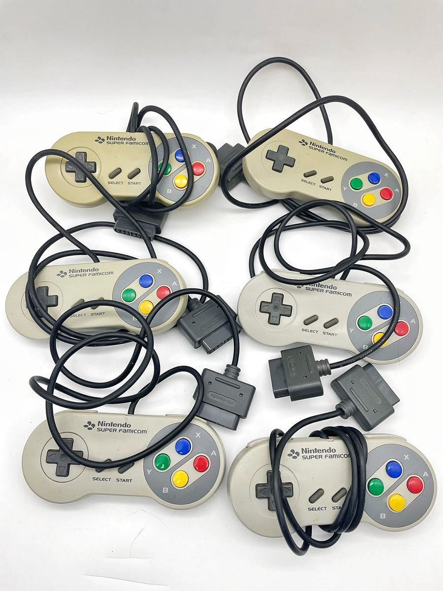 【ジャンク】スーパーファミコン本体 6台セット コントローラー 17個セット ACアダプター ケーブルなど 大量セット ゆうパック120サイズ_画像6