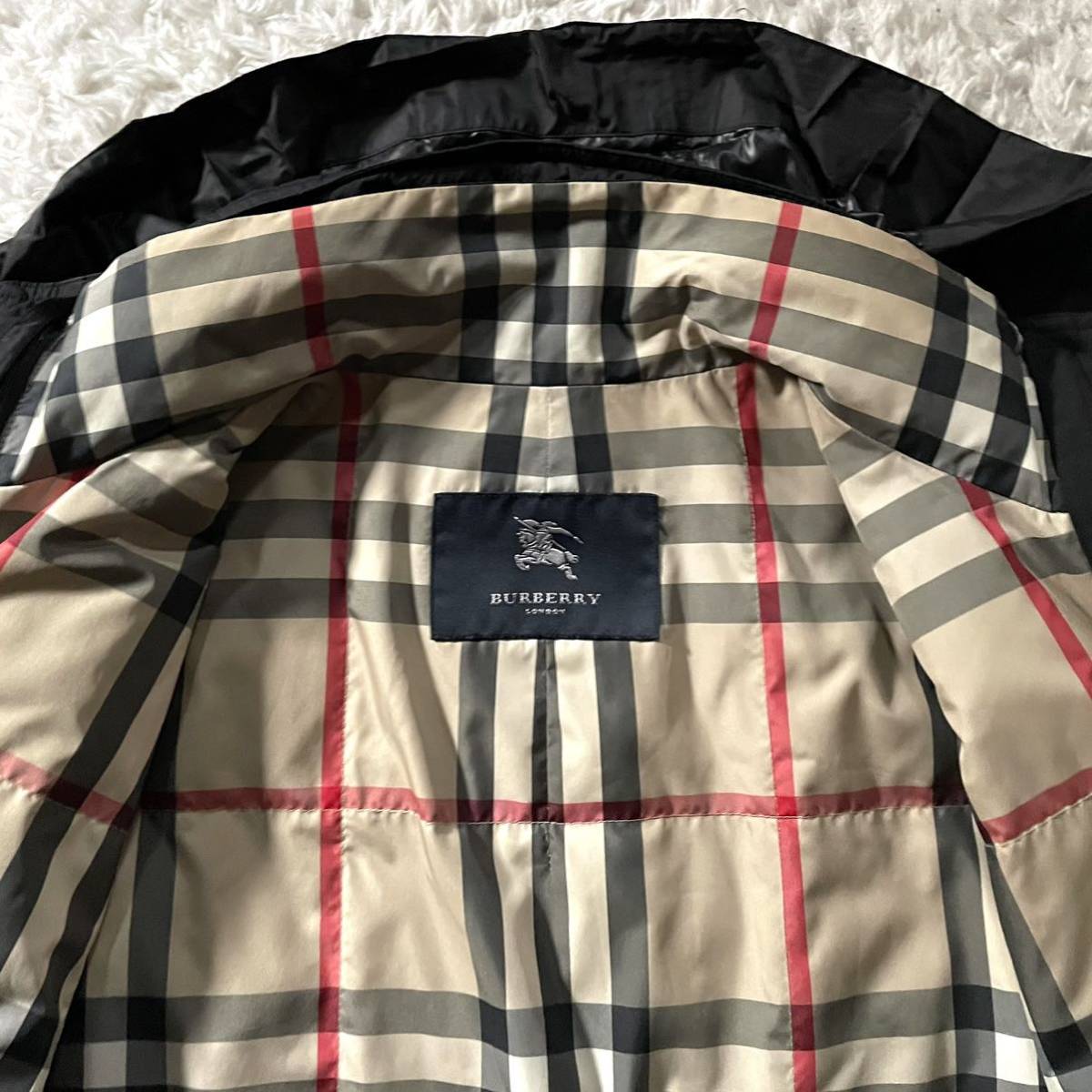 極美品/L-XLサイズ●4way バーバリー ロンドン ダウンライナー付 ナイロンコート スタンドカラー BURBERRY LONDON フード収納 ノバチェック_画像6