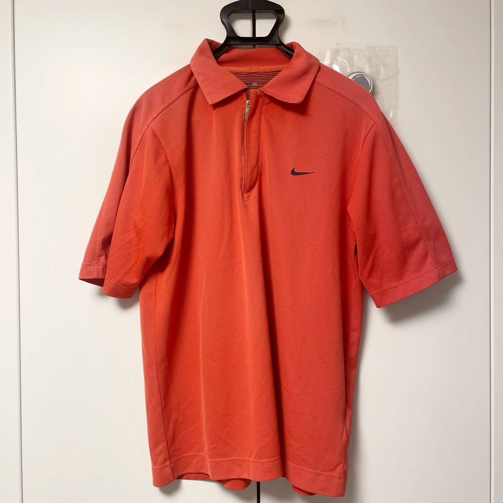 NIKEGOLF Nike Golf короткий рукав половина Zip рубашка размер M