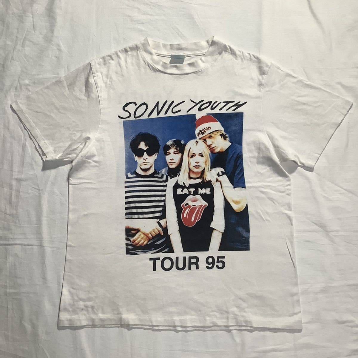 激レア! 1995 Sonic Youth Tour パーキングロット 両面プリント メンバーフォト ヴィンテージ Tシャツ 80s 90s _画像1