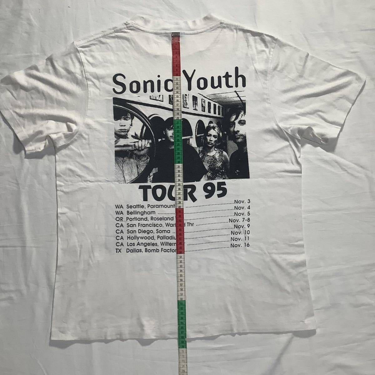 激レア! 1995 Sonic Youth Tour パーキングロット 両面プリント メンバーフォト ヴィンテージ Tシャツ 80s 90s _画像7