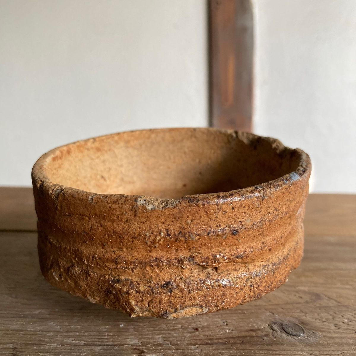 さや　サヤ　えんごろ　丸形　陶芸　レトロ　小物入れ　窯　DIY  ガーデニング　鉢