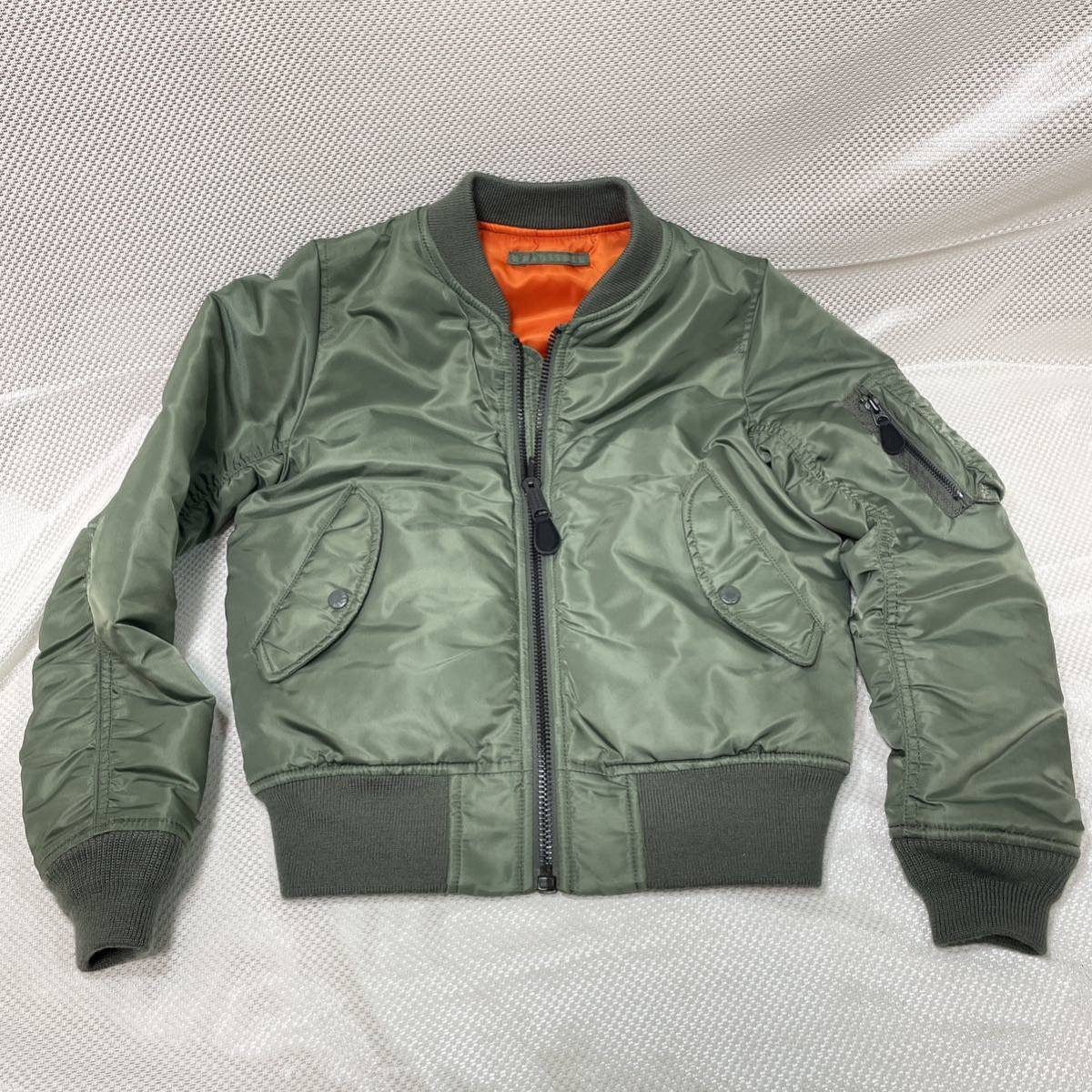 【超美品・着用数回のみ】AVIREX MA-1 FLIGHT JACKET/アヴィレックス コマーシャルロゴ MA-1フライトジャケット☆レディース M☆半額以下！_画像2