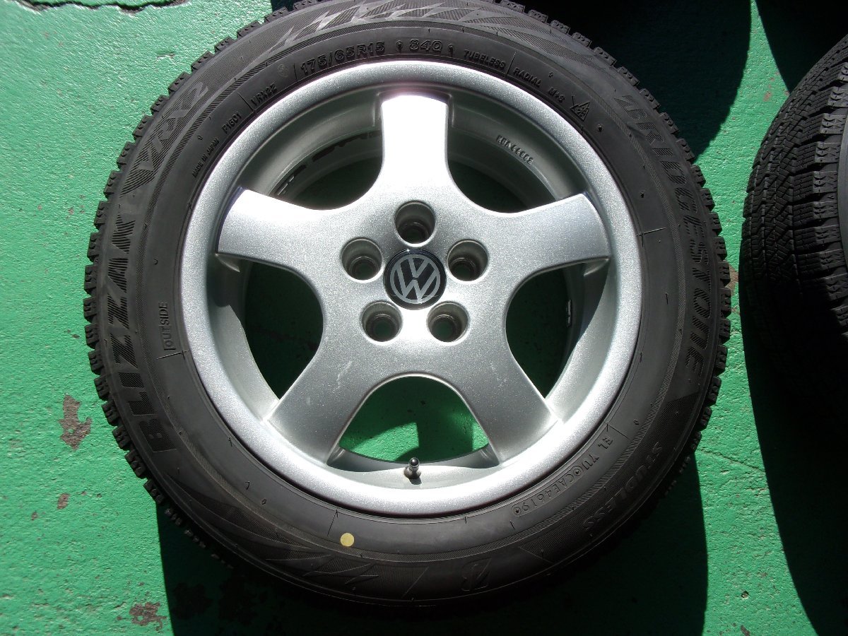 送料無料【BORBET】TYPE CB♪6.5J×15+35　PCD100-5穴☆BLIZZAK VRX2　175/65R15☆7～8分山[輸入]VW/ポロなどに！_画像2