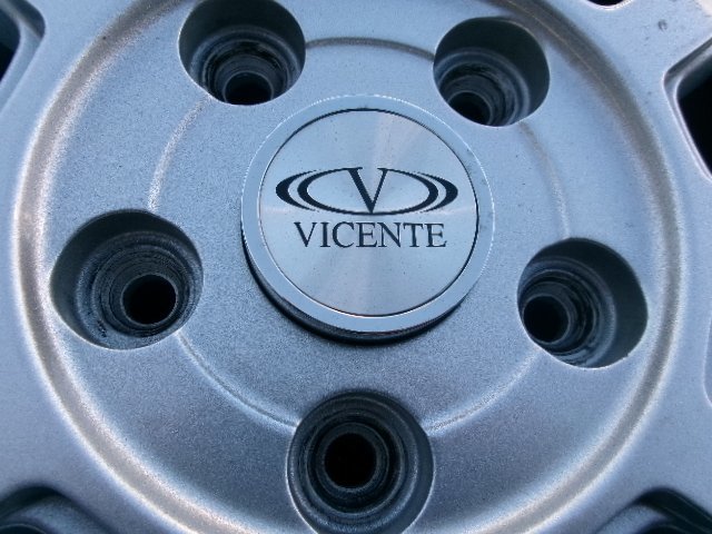 送料無料！【weds】VICENTE ボンゴ、バネット他☆5J×15インチ+48位 PCD114.3-5穴☆4本[中古アルミ]タイヤ&ホイール招きモアイ像 若槻店の画像2