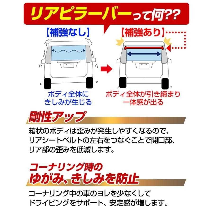 スバル サンバーディアス TV1 TV2 ストレートタイプ リアピラーバー ゆがみ防止 ボディ補強 剛性アップ 在庫品 即納_画像4