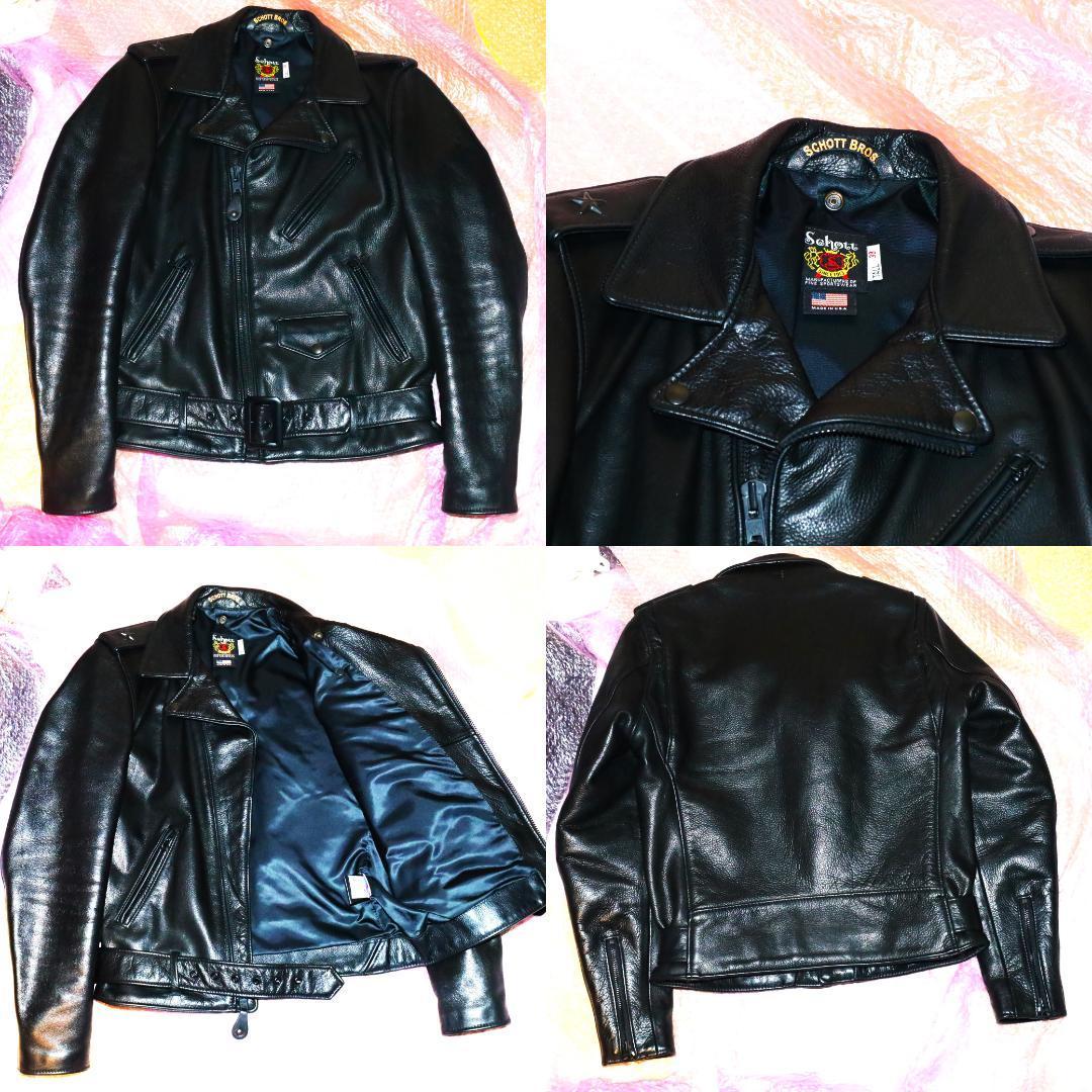 SCHOTTワンスター513UST38TALLオールブラックライダースジャケットone star leather riders jacket　　all black