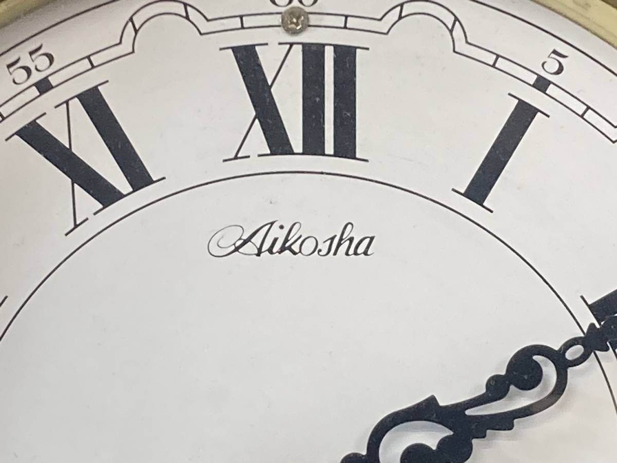 小斉349 お年玉 福袋 Aikosha 愛工舎 ゼンマイ式 壁掛け時計 31DAY 八角型 ジャンク 現状品 アナログ時計 木製 レトロ ヴィンテージ_画像3