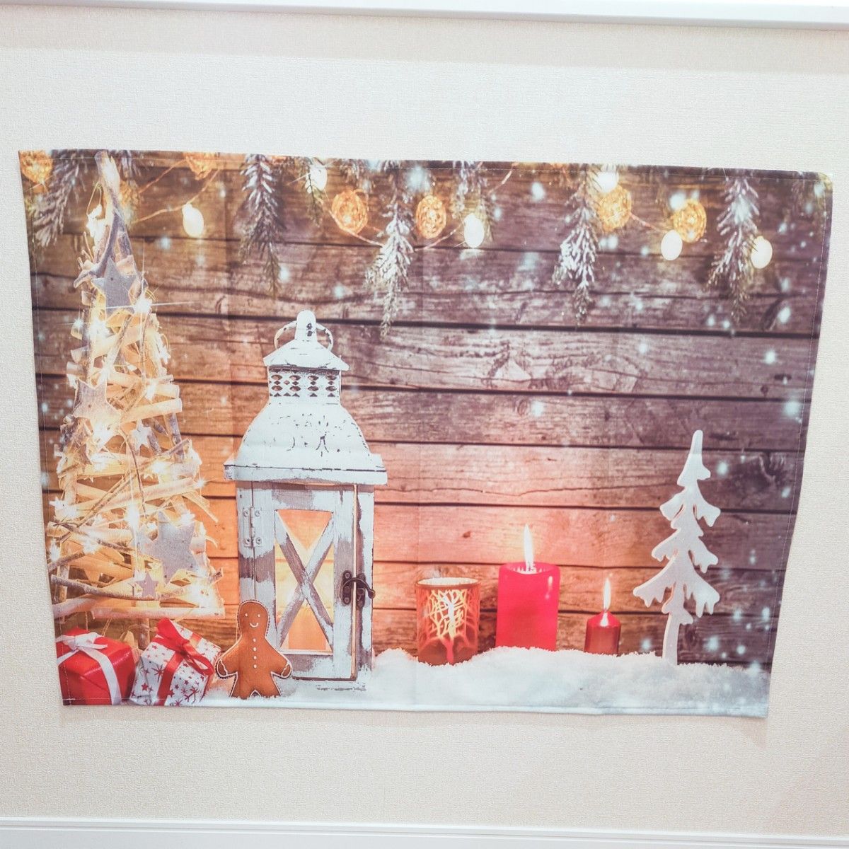 クリスマス タペストリー 窓 雪 雪だるま 暖炉 壁掛け 装飾 クリスマスツリー 小さめ リビング 子供部屋 玄関 布