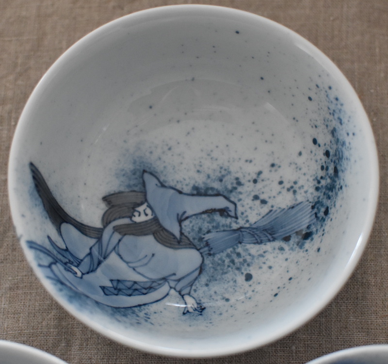  Taichi . kiln hand .. small bowl 3 piece . woman 