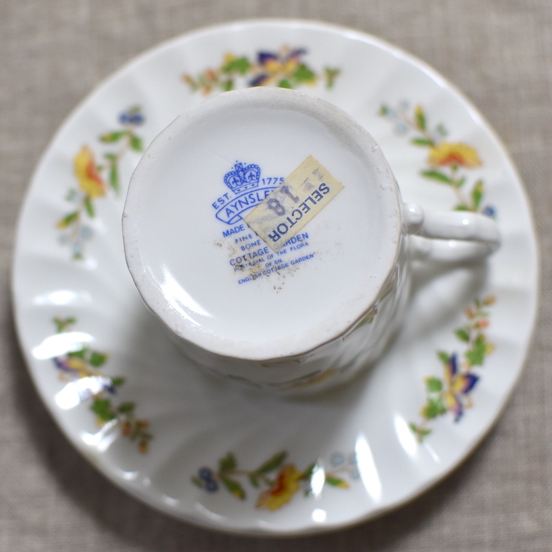  Aynsley kote-ji garden cup & saucer * defect have goods 