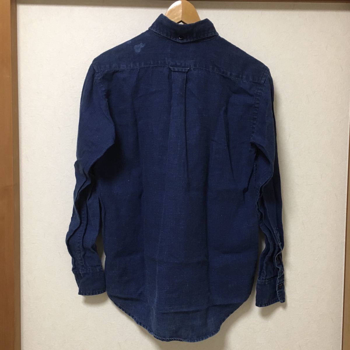 送料込 日本製 EVISU YAMANE プルオーバー ダンガリーシャツ 36 USED エヴィス ヤマネ デニムシャツ アメカジ 古着 made in JAPAN_画像2