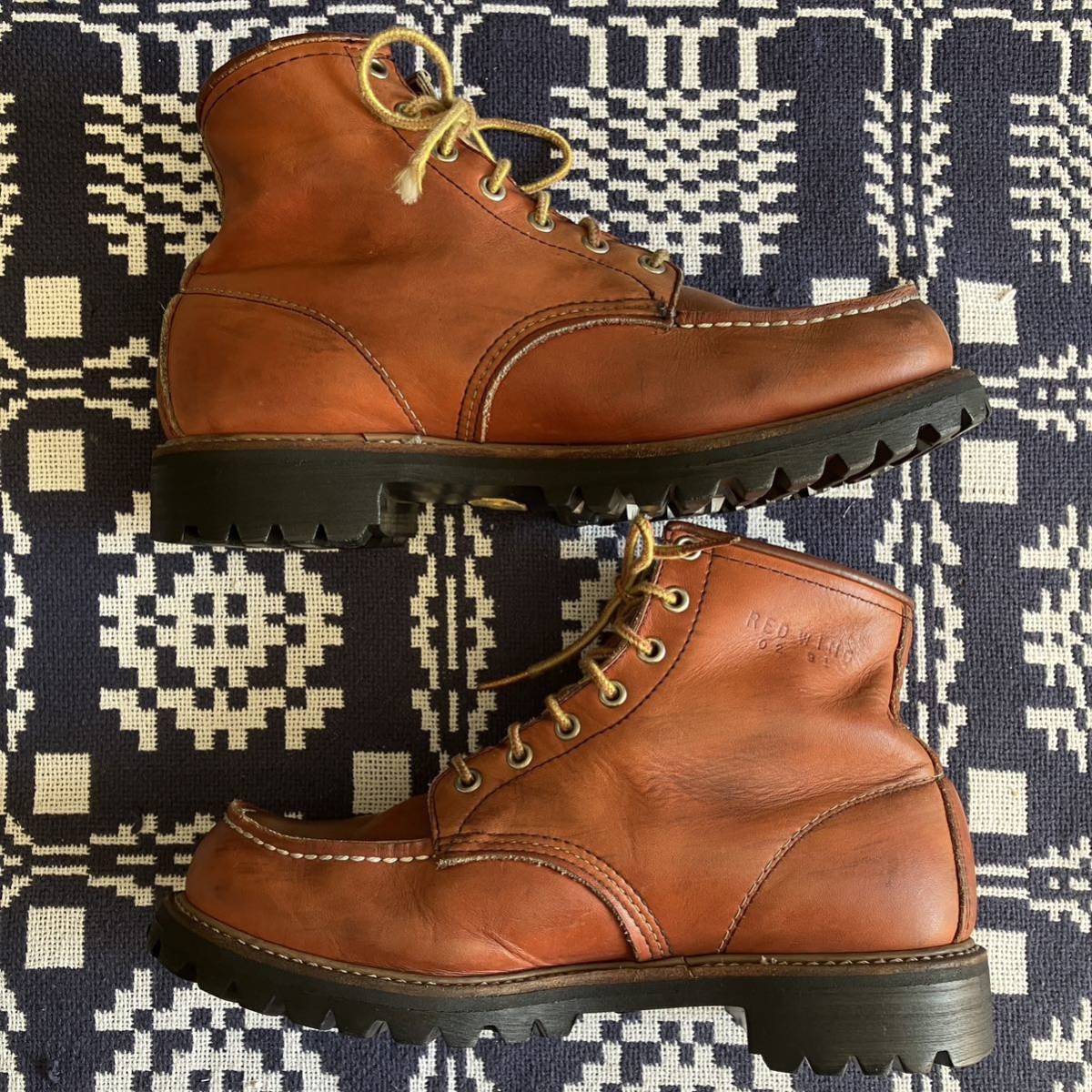 ◎送料無料◎希少 91年 USA製 裏半円犬タグ☆RED WING 8175 vibram☆レッドウィング アイリッシュセッター モックトゥ OLD vintage_画像6