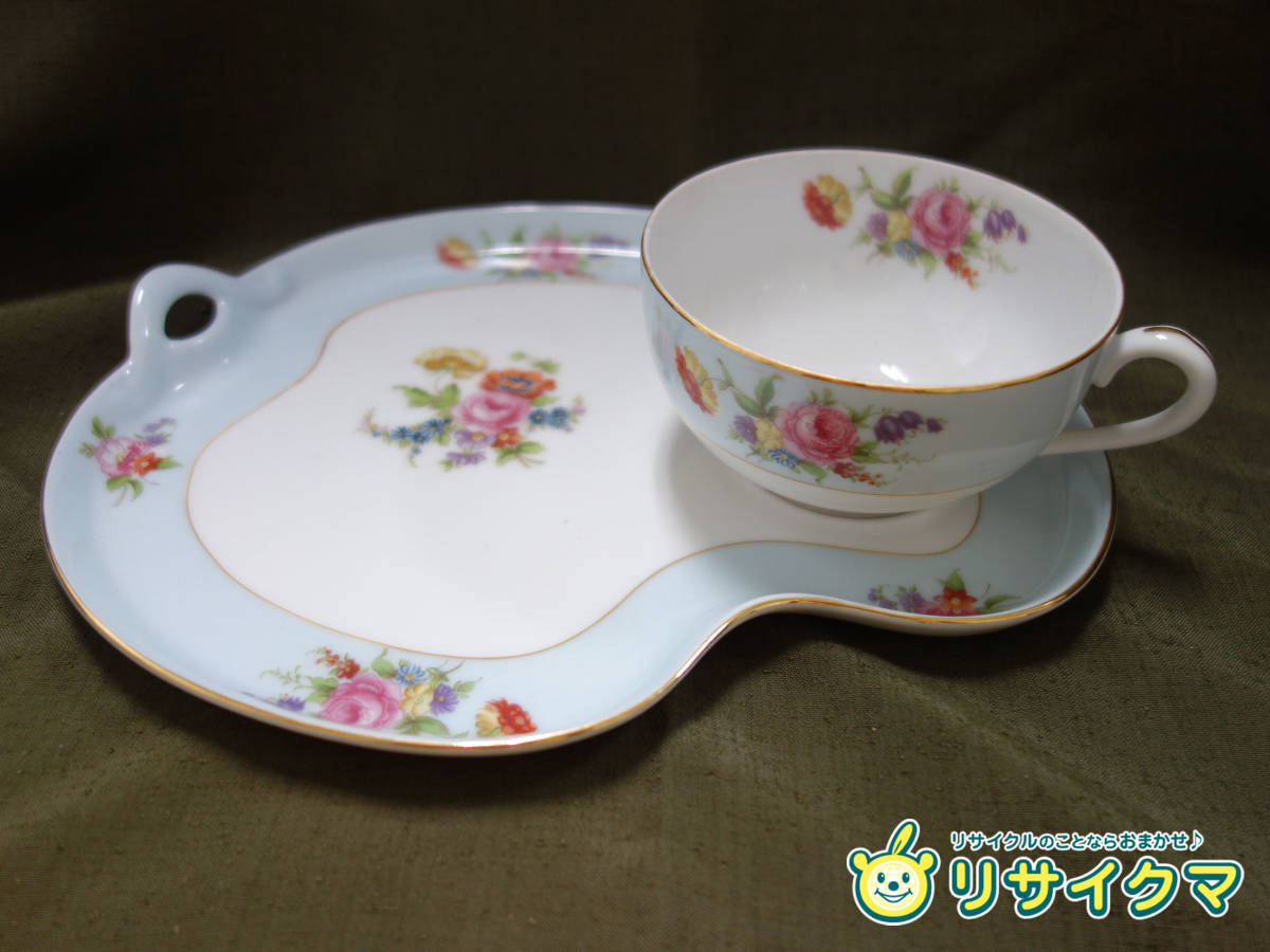 【中古】M▽ノリタケ NORITAKE カップ＆ソーサー スナックセット スナックトレー (37282)_画像1