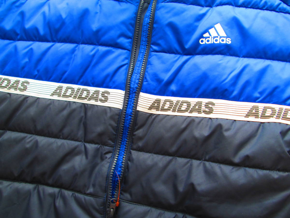 【未使用】ADIDAS アディダス ◆ もこもこ 中綿ジャケット / 紺色・青色 / 160サイズ / オシャレなデザイン！_画像2