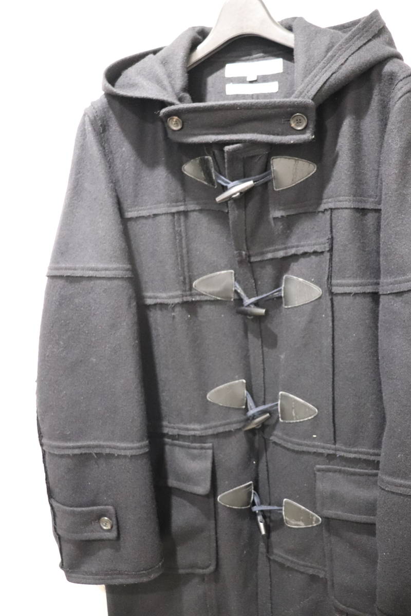 即決 2000年代初頭 COMME des GARCONS SHIRT コムデギャルソンシャツ フランス製 パッチワーク ダッフルコート 再構築コート メンズ M 黒