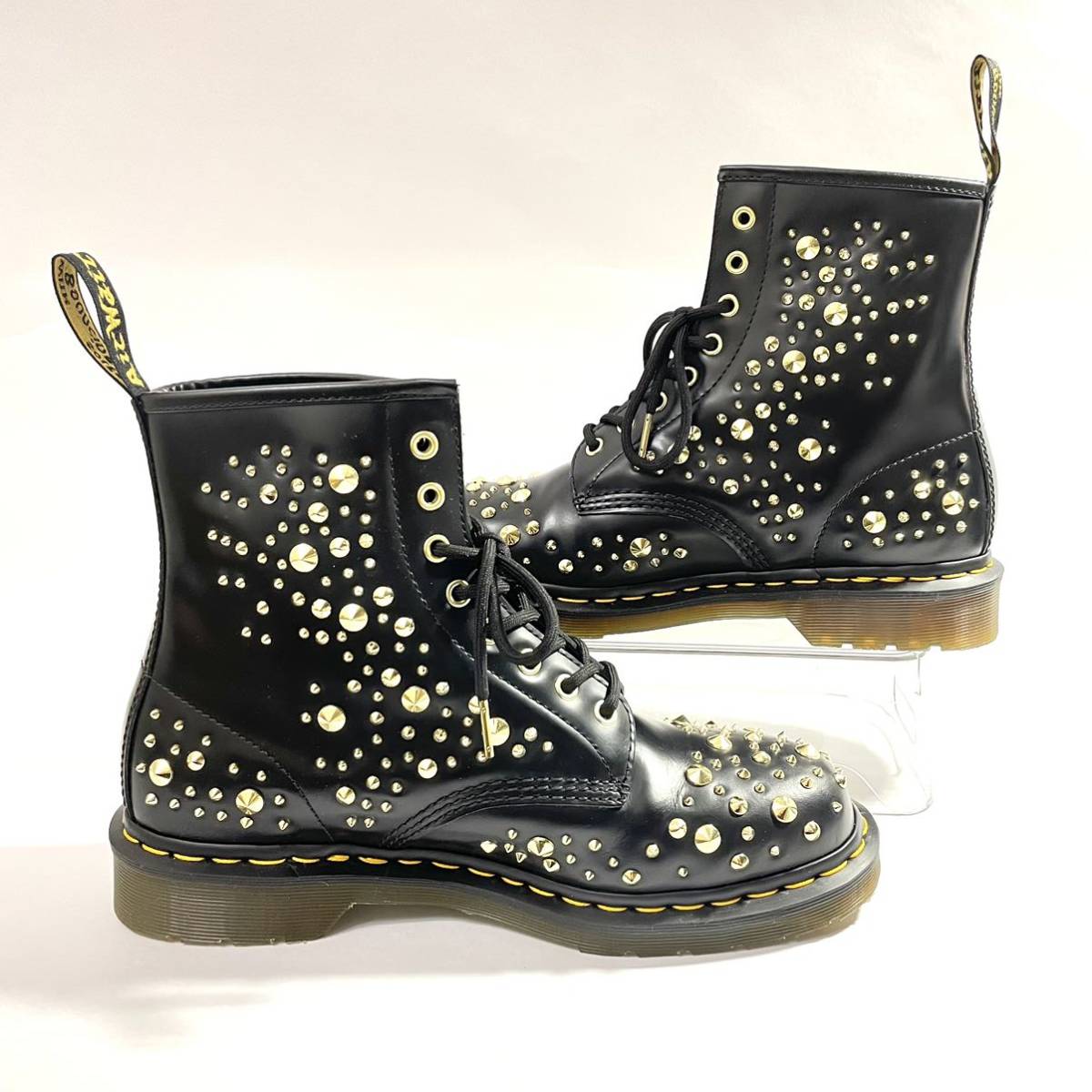 60周年記念 1460足限定 Dr Martens 1460 Midas ドクターマーチン 8ホール ゴールド スタッズ ブラック ブーツ メンズ シューズ 正規品_画像4