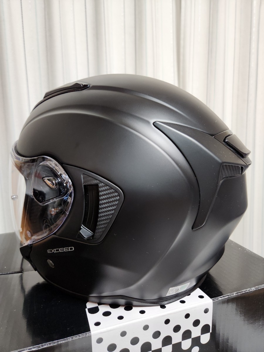 ２回使用の美品　OGK KABUTO （オージーケーカブト）EXCEED ヘルメット　Ｓサイズ　 フラットブラック_画像6