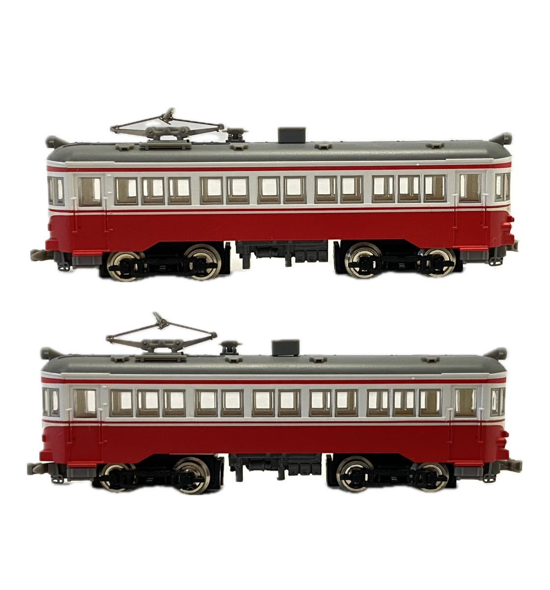 SG-270 絶版 鉄道模型 路面電車 Nゲージ MODEMO ハセガワ 4個set 名鉄 モ520形 赤白塗装 M車 1個 T車 3個 NT21 NT20 モデモ 動作未_画像4