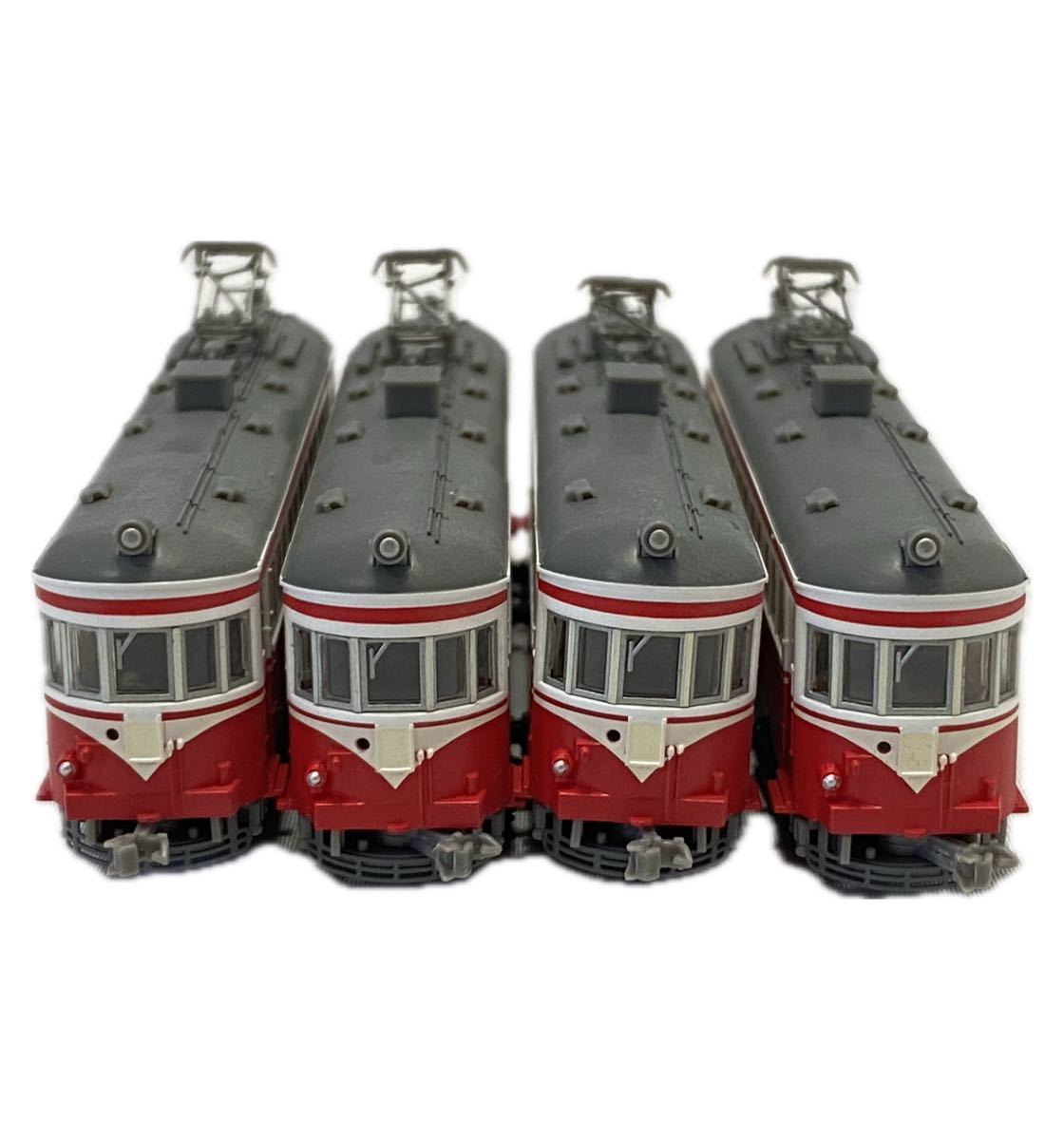 SG-270 絶版 鉄道模型 路面電車 Nゲージ MODEMO ハセガワ 4個set 名鉄 モ520形 赤白塗装 M車 1個 T車 3個 NT21 NT20 モデモ 動作未_画像5