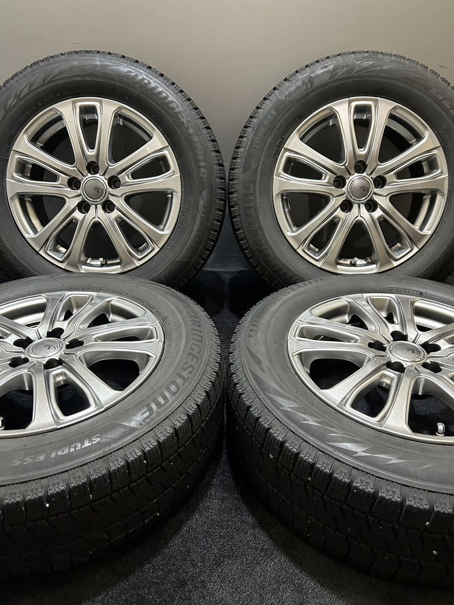 195/65R15 BRIDGESTONE/VRX2 18年製 SIBILLA L-5 15インチ 6J ＋40 100 5H スタッドレス 4本 プリウス ウィッシュ(南2-E510)_画像1