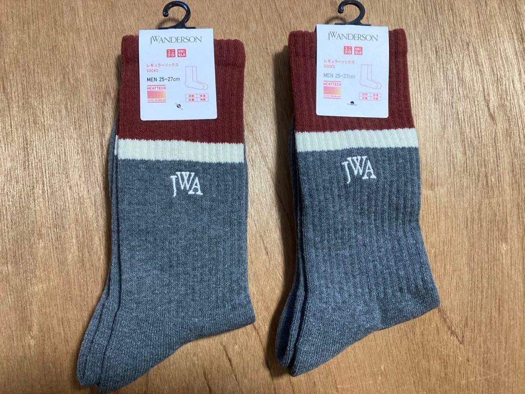 jw anderson uniqlo 2足セット ヒートテック デオドラントカラーブロックソックス アンダーソン 靴下 25〜27_画像4