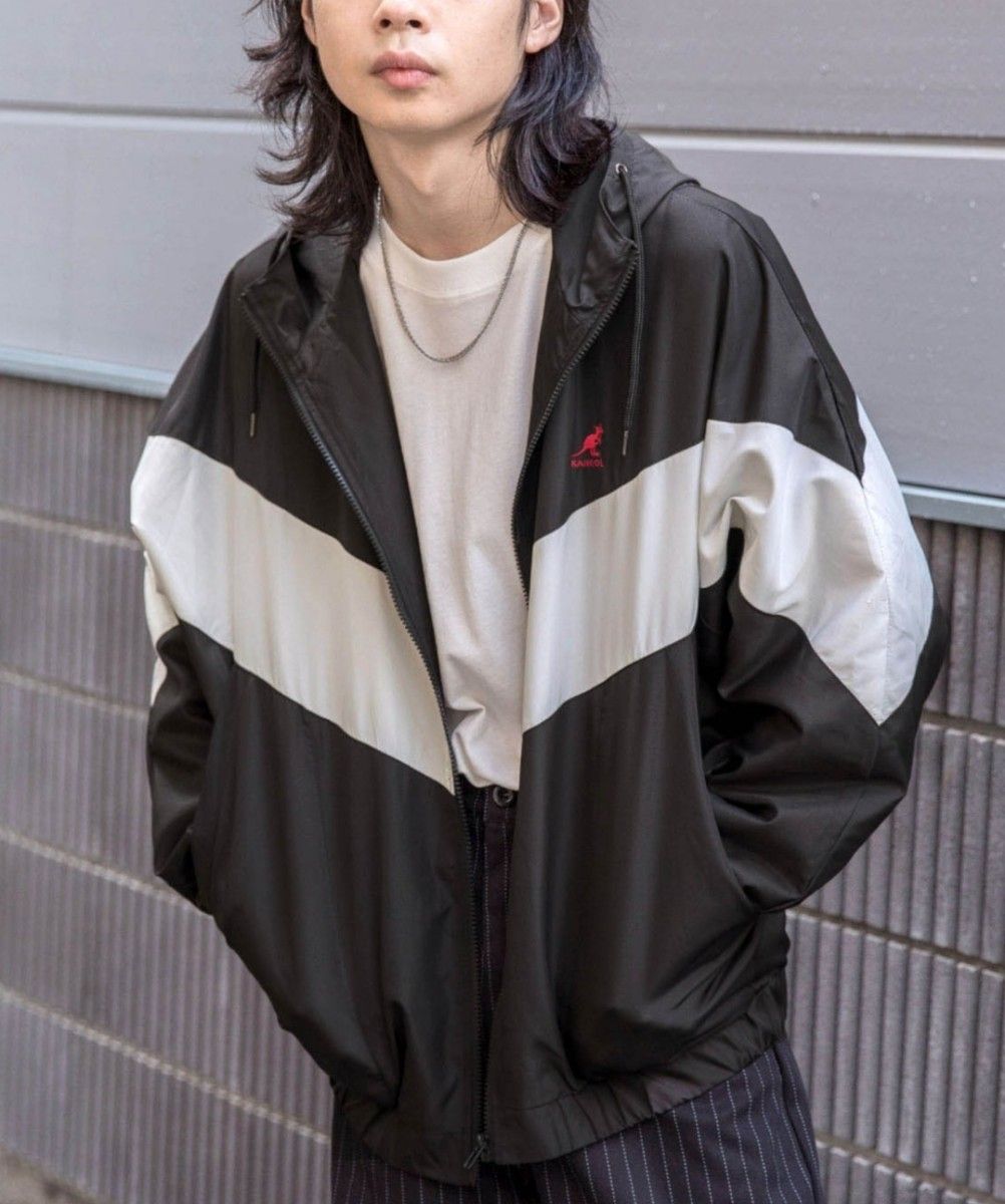 カンゴール ナイロンジャケット 白黒 KANGOL ブルゾン ジャンパー 人気