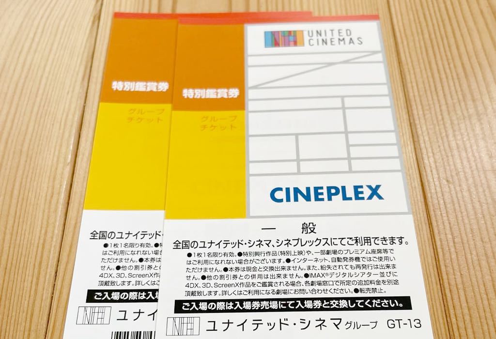 ユナイテッドシネマ シネプレックス 鑑賞券 映画 チケット 2名分 - その他