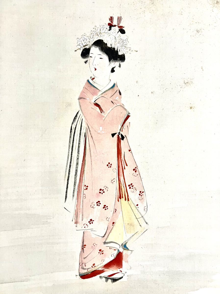 “Akiko様用”「象上美人」美人画 浮世絵 絹本 掛軸 Akiko様用”「象上美人」美人画 浮世絵 絹本 掛軸 - 書