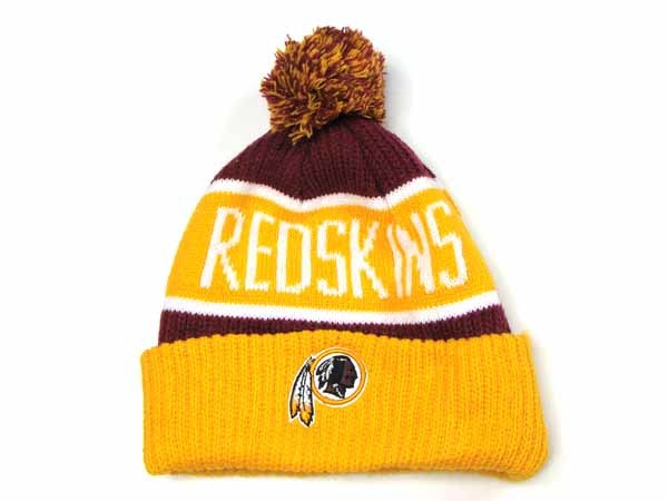 NFL Washington Redskins ワシントン・レッドスキンズ ニット帽 フリーサイズ 男女兼用 ポンビーニー レア 【未使用品】 ◆アウトレット◆_画像1