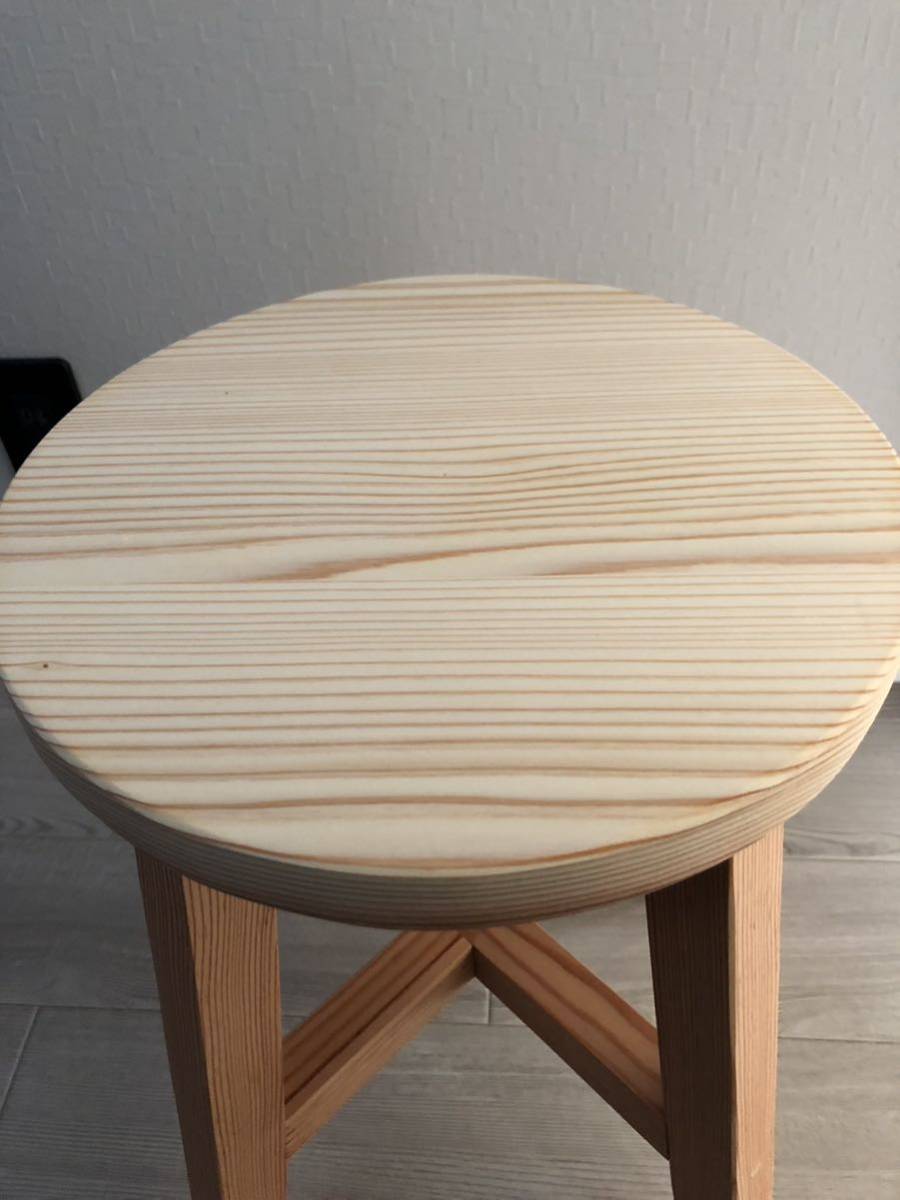 丸椅子、スツール、木製、おしゃれ、サイドテーブル、handmade、無垢材、2脚セット_画像5