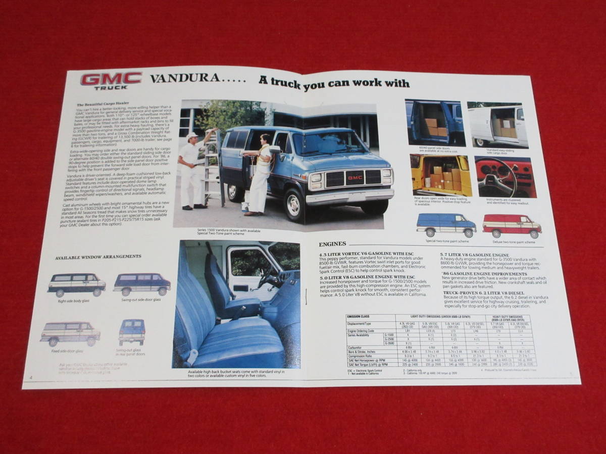 □　（15）GMC　VAN　1986　昭和61　カタログ　□_画像3