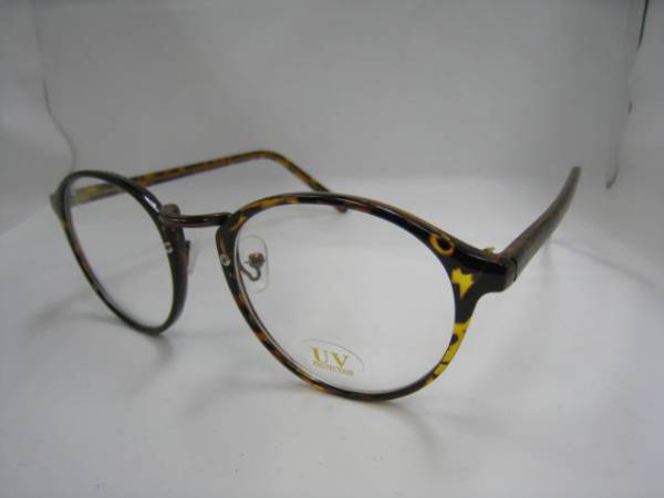 ボストン 細フレーム 伊達眼鏡 2854 メガネ めがね べっ甲色 UVプロテクション_画像3