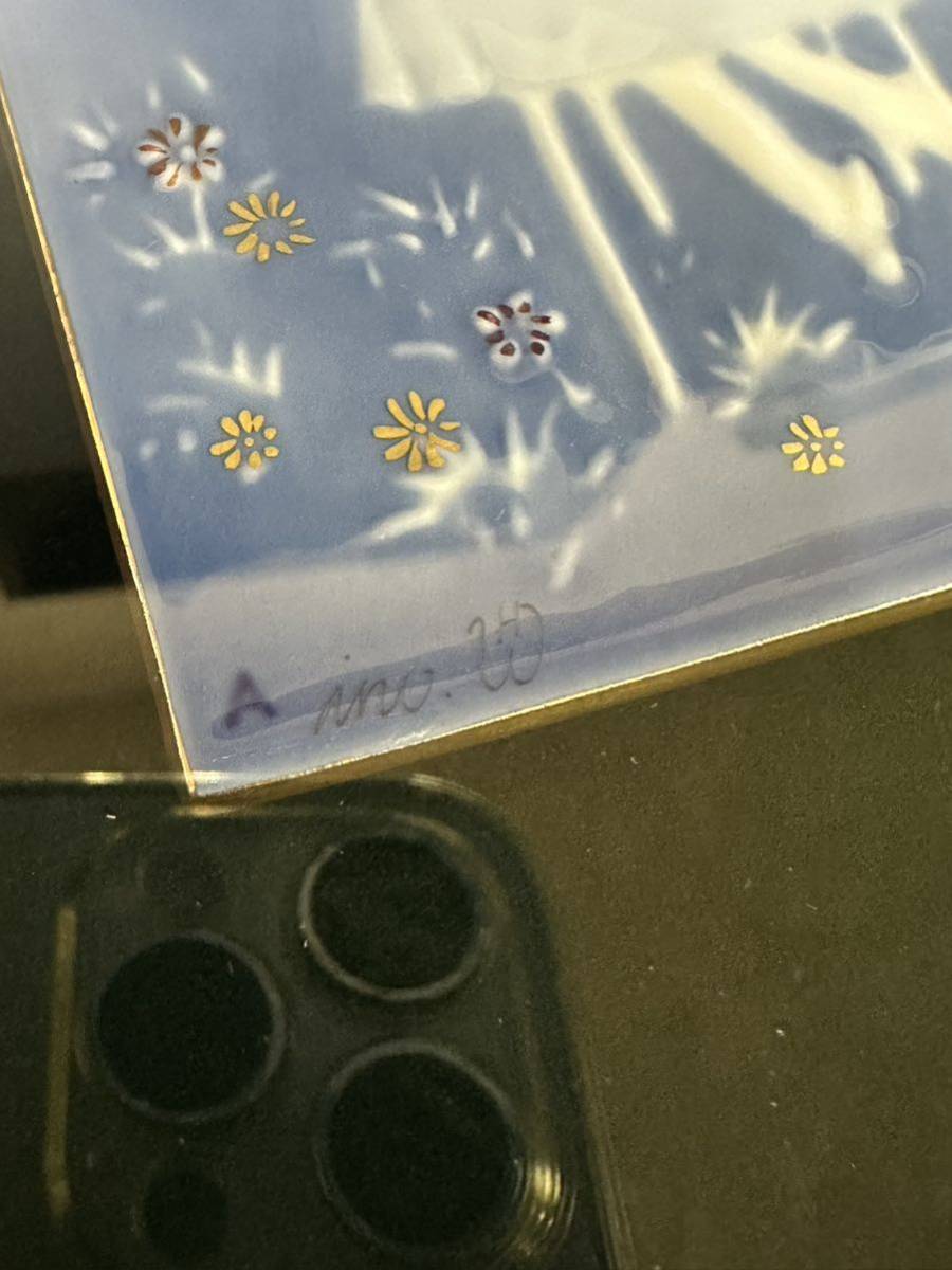 Meissen マイセン 青のメルヘン魔法の食卓 陶板 額装_画像8