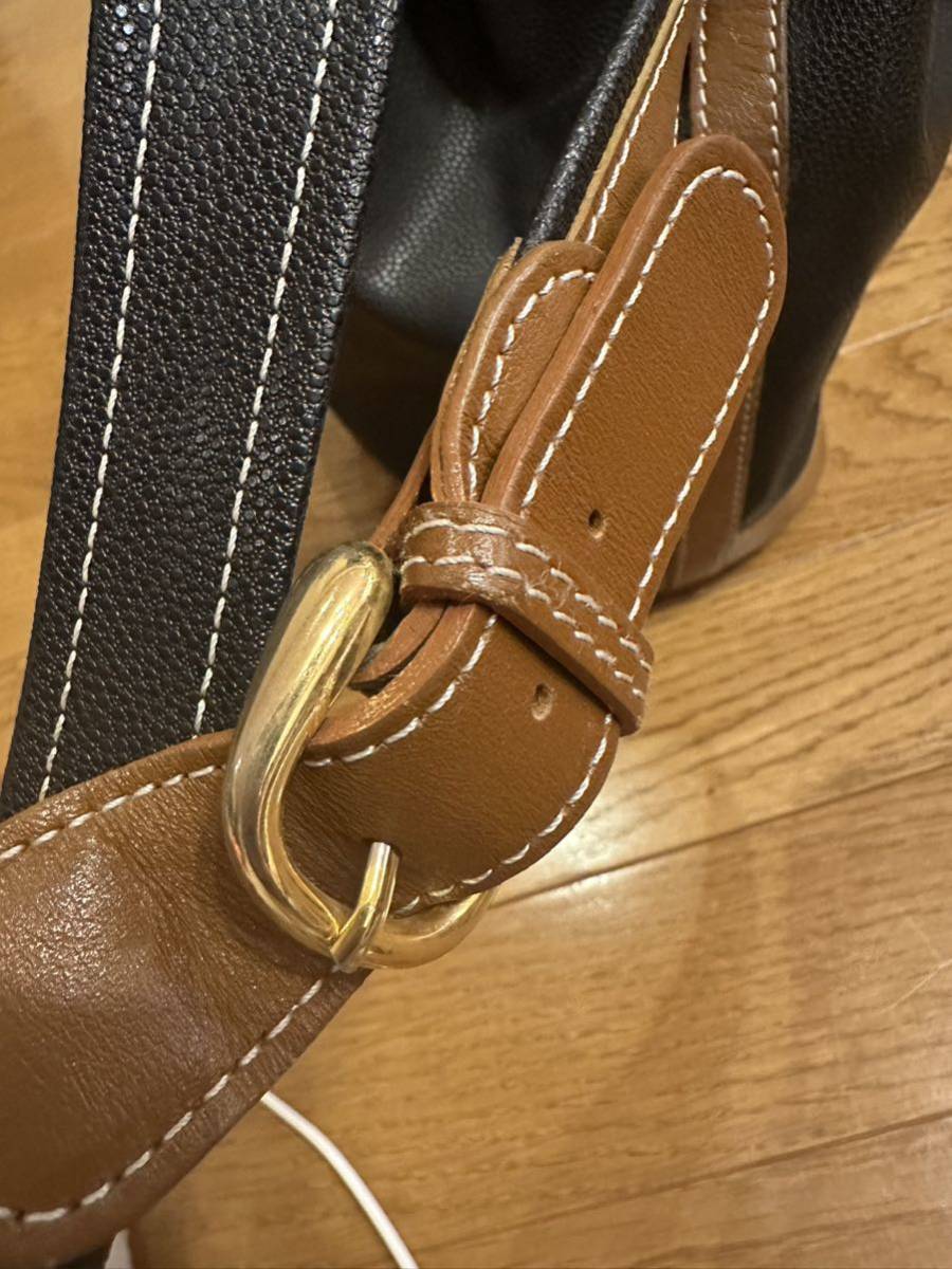 ランセル LANCEL レザー 斜め掛け ショルダーバック 巾着 レディース ブラック系_画像5