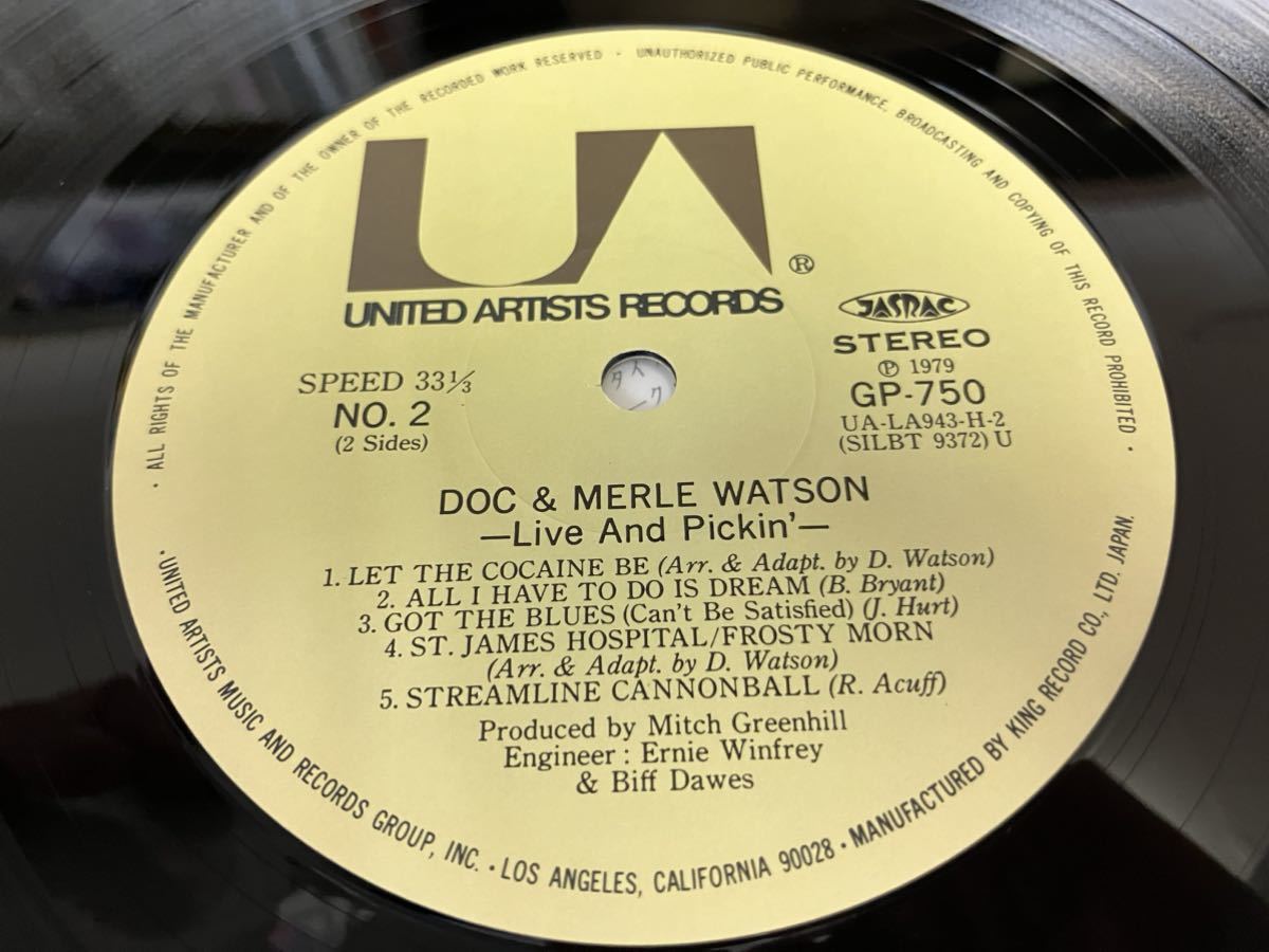 Doc＆Merle Watson★中古LP国内盤「ドック＆マール・ワトソン～ライヴ・アット・グレイト・アメリカン・ミュージック・ホール」_画像5