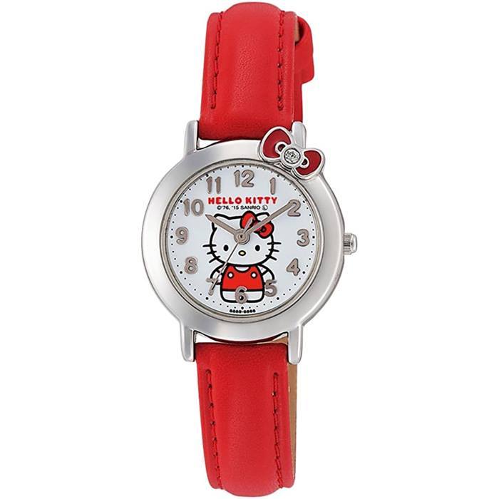 ハローキティ グッズ 腕時計 ウォッチ キティ HK23-001 パッケージブリスター汚れ擦れ有り レッド 革 ベルト レディース キッズ 時計の画像1