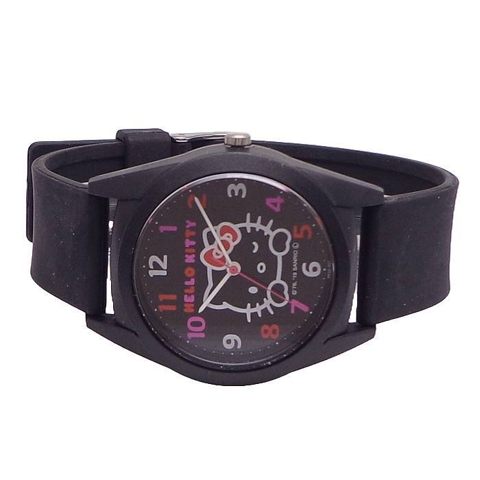  Hello Kitty goods wristwatch watch Kitty HK32-001 10 atmospheric pressure waterproof black polyurethane belt van to lady's Kids Citizen clock 